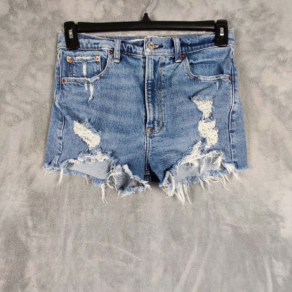 Abercrombie & Fitch Blue Distressed Jean Shorts